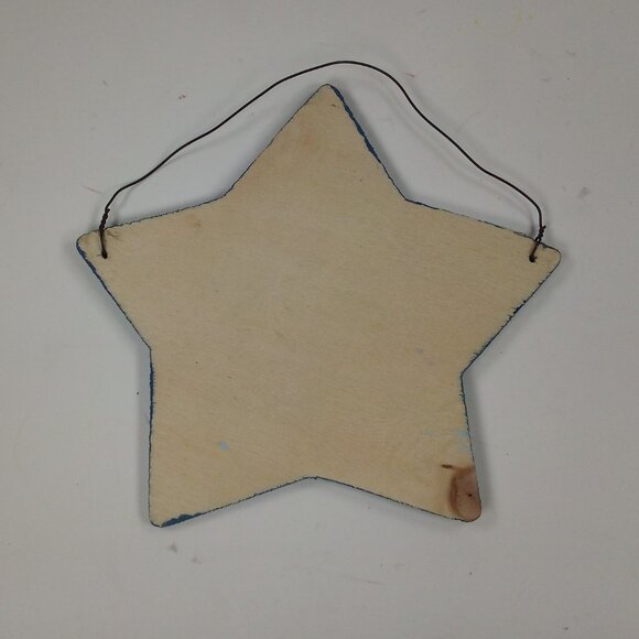 "Let is Snow!" Snowman Winter Scene Crafty Painted Wood Christmas Star Ornament - Picture 2 of 3